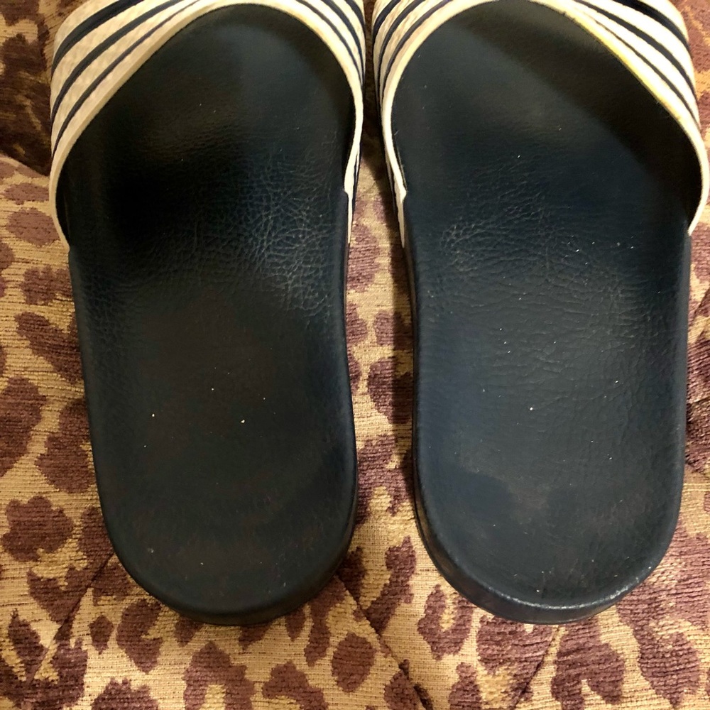 Adidas navy sliders size 7